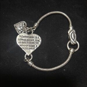 Silver Heart Love Charm Bracelet
